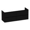 Saniclass New Future onderkast 139x45.5x55cm greeploos hangend 2 sifonuitsparingen met 4 softclose lades MDF hoogglans zwart SW86417 Saniclass New Future onderkast 139x45.5x55cm greeploos hangend 2 sifonuitsparingen met 4 softclose lades MDF hoogglans zwart SW86417