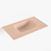 Mondiaz LEX Lavabo fontaine - 50x30x0.9cm - vasque droite - sans trous de robinet - pour meuble de toilette - Solid surface - Rosee SW1025927