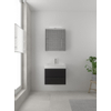 Bruynzeel Bando badmeubelset 60x45cm 1 kraangat 1 wasbak 2 lades met spiegelkast met softclose Composiet zijde zwart SW383317 Bruynzeel Bando badmeubelset 60x45cm 1 kraangat 1 wasbak 2 lades met spiegelkast met softclose Composiet zijde zwart SW383317