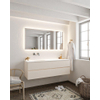 Mondiaz VICA ensemble de meuble de salle de bain - 150cm - meuble sous-vasque lin - 2 tiroirs - lavabo lune gauche - sans trou de robinet - miroir LED - version XL 60cm haut SW1098286