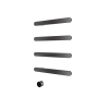 Hotbath &MORE Handdoekradiator - 50x76cm - soft square - 4 stangen - horizontaal - met schakelaar - PVD - geborsteld gunmetal (antraciet) SW1245798