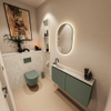 MONDIAZ TURE-DLUX Meuble toilette - 100cm - Army - EDEN - vasque Ostra - position gauche - 1 trou de robinet SW1104714