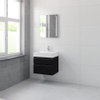 Bruynzeel Roma badmeubelset 60x60.5x46cm met softclose inclusief spiegel zwart eiken SW384861 Bruynzeel Roma badmeubelset 60x60.5x46cm met softclose inclusief spiegel zwart eiken SW384861