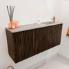 Mondiaz JOYA-DLUX 90cm toiletmeubel - kleur Walnut - Wastafel FAYE positie Rechts 1 kraangat kleur Glace. SW1422395