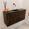 Mondiaz JOYA-DLUX 80cm toiletmeubel - kleur Walnut - Wastafel FAYE positie Midden Zonder kraangat kleur Lava. SW1422445