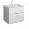 Crosswater Glide II Ensemble de meuble - 60x45x52cm - 2 tiroirs - sans poignées - White Gloss - lavabo Ice White - 1 trou de robinet SW890273
