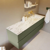 Mondiaz VICA-DLUX ensemble de meuble de salle de bain - 150cm - meuble sous-vasque armée - 2 tiroirs - lavabo encastré nuage droite - sans trous de robinet - version haute de 60cm - glace SW1088117