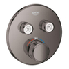 Grohe SmartControl Inbouwthermostaat - 3 knoppen - rond - hard graphite (antraciet) SW354645