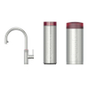Quooker BE Flex Round kokendwaterkraan - draaibare & uittrekbare uitloop - Combi incl. Cube reservoir - Warm / kokend / bruisend / gefilterd water - RVS SW1419620