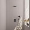 Brauer Gunmetal Edition Ensemble de douche pluie encastré - douche principale 20cm - bouton lisse - douchette ronde 3 positions - PVD - gunmetal brossé SW715879