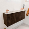 Mondiaz JOYA-DLUX 101.6cm toiletmeubel - ronding rechts kleur Walnut - Wastafel FAYE positie Links 1 kraangat kleur Ostra. SW1422608