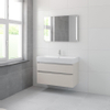 Bruynzeel Passo badmeubelset 69.8x100x46cm 1 kraangat 1 wasbak 2 lades met spiegel met softclose ceramic kasjmier grijs SW384697 Bruynzeel Passo badmeubelset 69.8x100x46cm 1 kraangat 1 wasbak 2 lades met spiegel met softclose ceramic kasjmier grijs SW384697