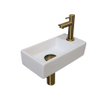 INK Versus Fonteinset - 36x18x9cm - wasbak links - porselein Mat wit/Brushed mat goud SW450896