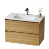Saniclass Terra Meuble sous lavabo - 80cm - 2 tiroirs - bois de sable SW1174105
