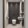 Adema Salina 2.0 Ensemble WC - 48.5x36x32cm - fond profond - sans rebord de rinçage - réservoir encastré QeramiQ - softclose - quickrelease - abattant WC - plaque de commande en plastique anthracite mat - boutons rectangulaires - blanc SW1474578