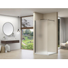 Van Rijn Products ST01 Paroi fixe - 88x200cm - verre satiné - épaisseur 8mm - profil mural - barre de stabilisation - noir SW956314