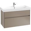 Villeroy & Boch Collaro wastafelonderkast 95.4x54.6cm 2 lades Truffle grey SW479577 Villeroy & Boch Collaro wastafelonderkast 95.4x54.6cm 2 lades Truffle grey SW479577