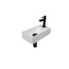 Ink Versus pack lave-mains – 36 x 18 x 9 cm – polystone blanc brillant – perçage à droite – robinet noir mat SW352435