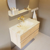 MONDIAZ VICA-DLUX Ensemble meuble de salle de bains - 90cm - meuble bas Washed oak - 2 tiroirs - lavabo encastré Cloud au centre - sans trous de robinet - version haute 60cm - frape SW1088787