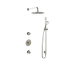 Hotbath Buddy Ensemble de douche de pluie IBS - bras mural 35 cm - pomme de douche ronde 30 cm - douchette 3 jets - barre coulissante - nickel brossé SW298888