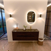 Mondiaz CIRO-DLUX Badkamermeubelset - 140x45x50cm - Solid surface wastafel Lava - 1 wasbak Rechts - 1 kraangat - 4 lades - Walnut SW1530155