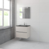Bruynzeel Miko badmeubelset 66.5x71x51cm 1 kraangat 1 wasbak 2 lades met spiegel met softclose kasjmier grijs SW384541 Bruynzeel Miko badmeubelset 66.5x71x51cm 1 kraangat 1 wasbak 2 lades met spiegel met softclose kasjmier grijs SW384541