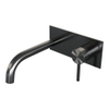 BRAUER Stripe Mitigeur lavabo encastré - bec courbé et plaque de recouvrement - modèle A1 - gunmetal brossé PVD SW1434957
