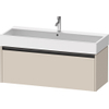 Duravit Ketho.2 Wastafelonderbouwkast - met 1 lade - voor enkele wastafel - 118.4x46x44cm - met greep antraciet - taupe supermat SW773124