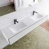 Mondiaz Lagom Meuble avec 2 tiroir 180x30x45cm vasque double Cloud 2 trous de robinet Solid Surface Urban SW409236