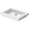 Duravit 2nd floor Opbouwwastafel - zonder overloop - zonder kraanvlak - 58x41.5cm - met wondergliss - wit 0290364
