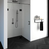 BRAUER Crée porte de douche 130x200cm 2 pièces sans profilé avec anti-calcaire et verre de sécurité 8mm noir mat SW223829