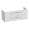 Saniclass Exclusive Line Meuble sous lavabo 119x45.5x50cm suspendu avec 2 tiroirs frein de chute et 2 trous pour siphon MDF Blanc brillant SW6690 Saniclass Exclusive Line Meuble sous lavabo 119x45.5x50cm suspendu avec 2 tiroirs frein de chute et 2 trous pour siphon MDF Blanc brillant SW6690