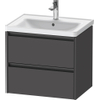 Duravit ketho 2 meuble sous lavabo avec 2 tiroirs 63.4x45.5x54.9cm avec poignées anthracite graphite mat SW771913