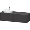 Duravit ketho 2 meuble sous lavabo avec plaque console et 2 tiroirs pour lavabo à gauche 160x55x45.9cm avec poignées anthracite graphite super mat SW771899