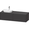 Duravit Ketho 2 meuble sous-lavabo avec plateau console avec 2 tiroirs pour vasque à gauche 160x55x45,9cm avec poignées graphite anthracite super mat SW771899