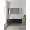 Bruynzeel Combo badmeubelset 150x45cm 2 wasbakken 4 lades met spiegelkast met softclose ceramic zijde zwart SW383608 Bruynzeel Combo badmeubelset 150x45cm 2 wasbakken 4 lades met spiegelkast met softclose ceramic zijde zwart SW383608