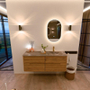 Mondiaz CIRO-DLUX Badkamermeubelset - 130x45x50cm - Solid surface wastafel Sombra - 1 wasbak Rechts - 1 kraangat - 4 lades - Oak SW1531243