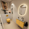 MONDIAZ TURE-DLUX 60cm toiletmeubel Ocher. EDEN wastafel Opalo positie midden. Met 1 kraangat. SW1104390