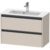 Duravit Ketho.2 Wastafelonderbouwkast - met 2 laden - 81x39x54.9cm - met grepen antraciet - taupe mat SW771888