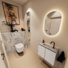 MONDIAZ TURE-DLUX Meuble toilette - 60cm - Linen - EDEN - vasque Glace - position centrale - 1 trou de robinet SW1103368