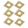 QAZQA Xena inbouwspot - set van 6 - 8x8cm - IP44 - vierkant - goud SW1209725