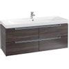 Villeroy & Boch Subway 2.0 wastafelonderbouw 128,7x44,9x52cm met 4 lade voor meubelwastafel 7176 130cm eiken grafiet 1024266 Villeroy & Boch Subway 2.0 wastafelonderbouw 128,7x44,9x52cm met 4 lade voor meubelwastafel 7176 130cm eiken grafiet 1024266
