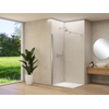 Van Rijn Products ST01 paroi fixe - 138x200cm - verre clair - - épaisseur 8mm - barre de stabilisation - profil mural - inox brossé SW1163955