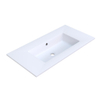 Arcqua Mira Lavabo encastré - 91x46x1.5cm - vasque simple - sans trou de robinet - marbre de synthèse - blanc mat SW1581356