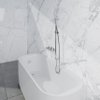 Fortifura Nebbio Badcombinatie-set - thermostaatkraan - glijstang met geïntegreerde wandaansluitbocht - metalen doucheslang - staaf handdouche - badvulcombinatie - chroom SW1238016
