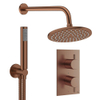 Crosswater MPRO ensemble de douche pluie encastré – douche de tête Ø 20 cm – douchette bâton – 2 leviers – brons geborsteld SW1472605