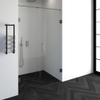 Saniclass Create douchedeur 130x200cm 2-delig profielloos met antikalk en 8mm veiligheidsglas geborsteld RVS SW223771 Saniclass Create douchedeur 130x200cm 2-delig profielloos met antikalk en 8mm veiligheidsglas geborsteld RVS SW223771