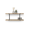 LoooX Wood wandplank duo 80x28x15cm met mat zwart ophanging eiken old grey/mat zwart SW227677 LoooX Wood wandplank duo 80x28x15cm met mat zwart ophanging eiken old grey/mat zwart SW227677