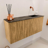Mondiaz JOYA-DLUX 90cm toiletmeubel - kleur Oak - Wastafel FAYE positie Rechts Zonder kraangat kleur Lava. SW1422075