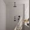 BRAUER Black Edition inbouw regendoucheset – Ø20 cm hoofddouche – 20 cm plafondbuis – ronde handdouche – vaste douchehouder SW486507